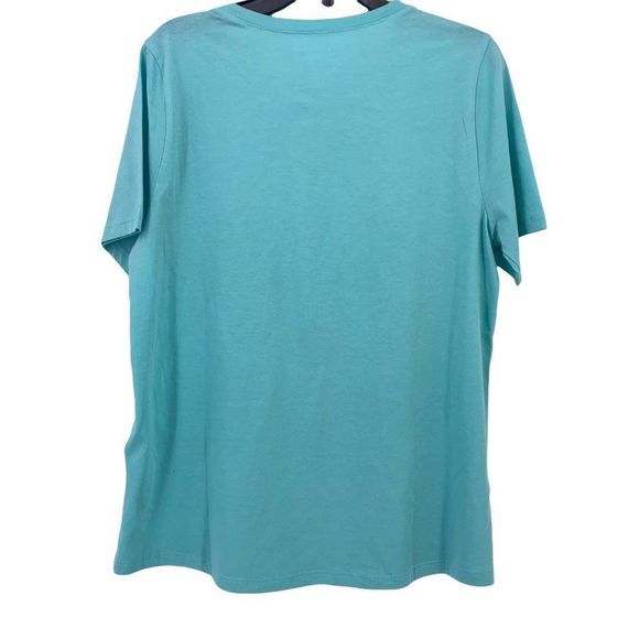 Eileen Fisher Round Neck T Shirt Womens Size X-Small Aqua Green Organic Cotton - Picture 2 of 6